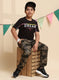 Boys Black Printed T-Shirt