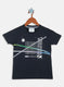 Boys Navy Blue Printed T-Shirt