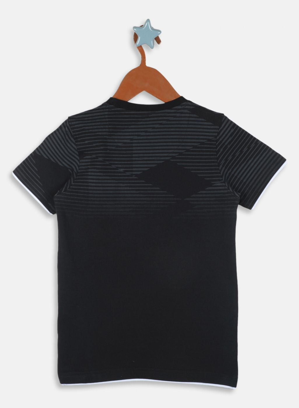 Boys Black Printed T-Shirt