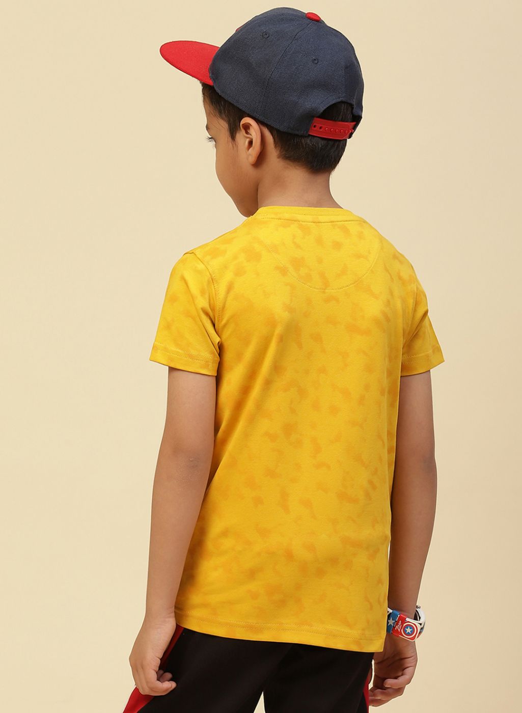 Boys Mustard Printed T-Shirt