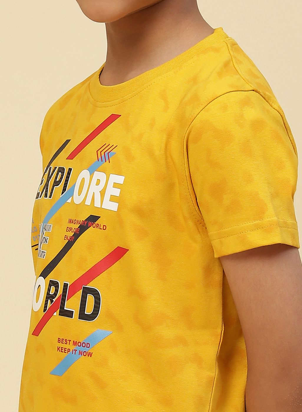 Boys Mustard Printed T-Shirt