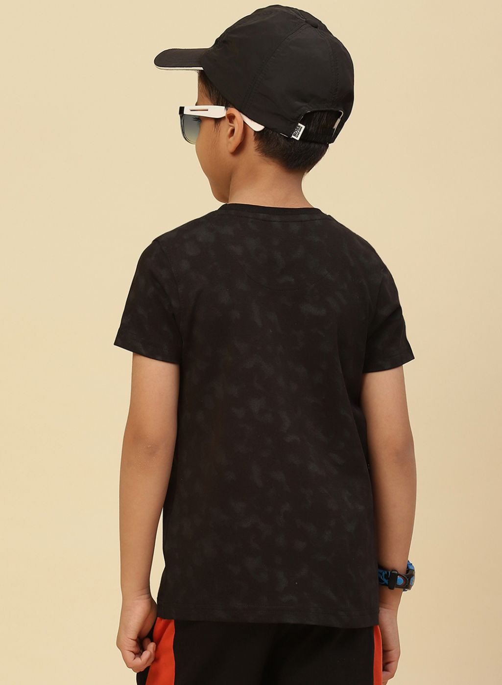 Boys Black Printed T-Shirt