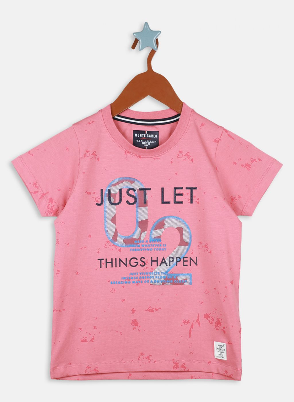 Boys Pink Printed T-Shirt