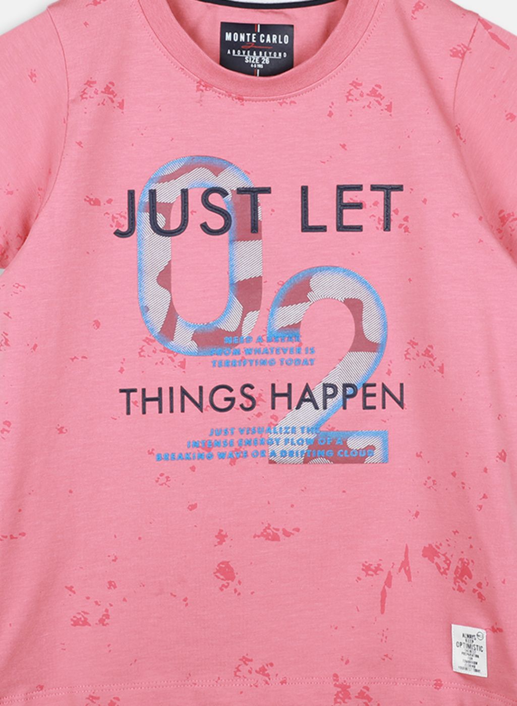 Boys Pink Printed T-Shirt