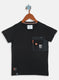 Boys Black Printed T-Shirt