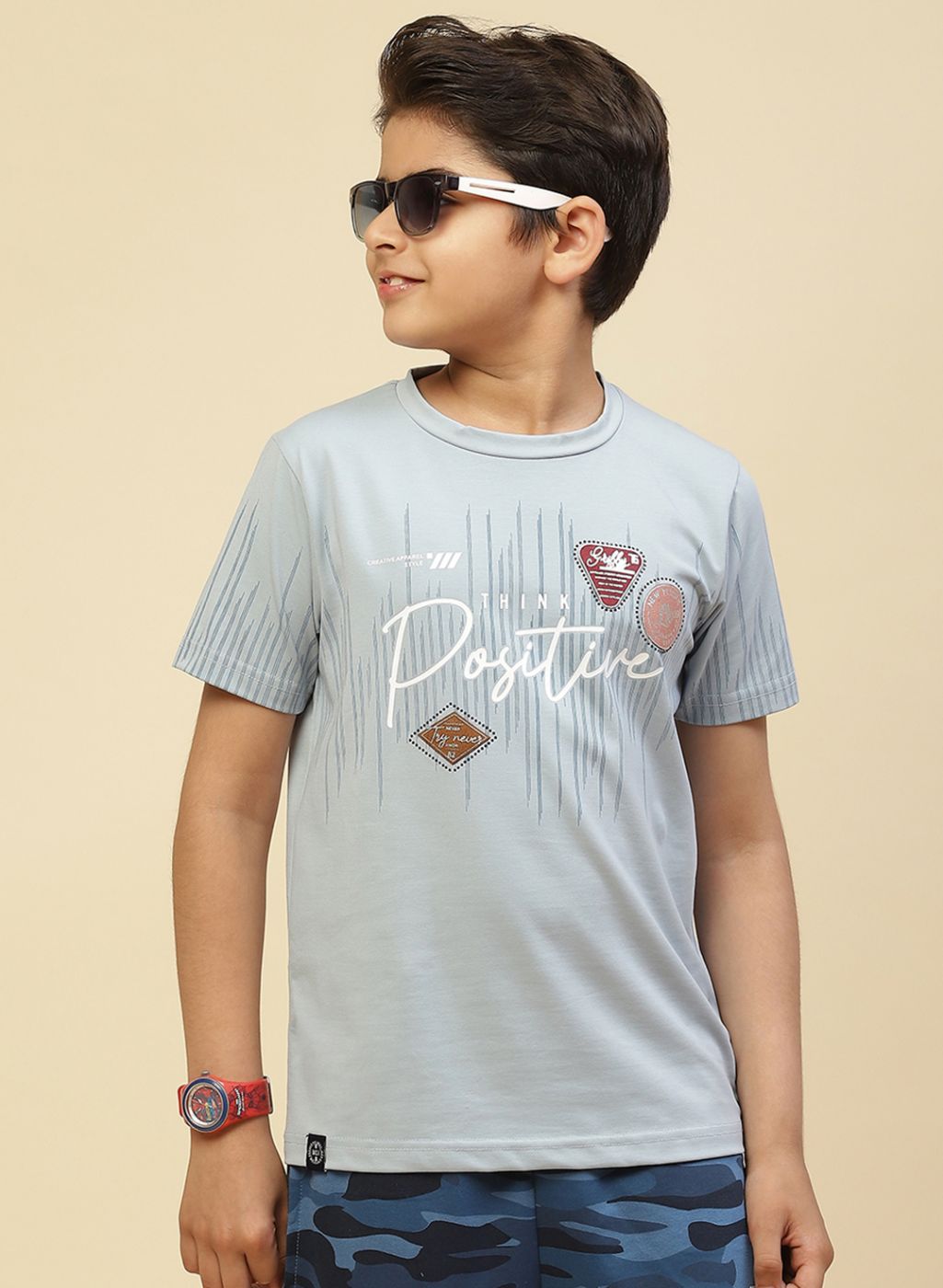 Boys Blue Printed T-Shirt