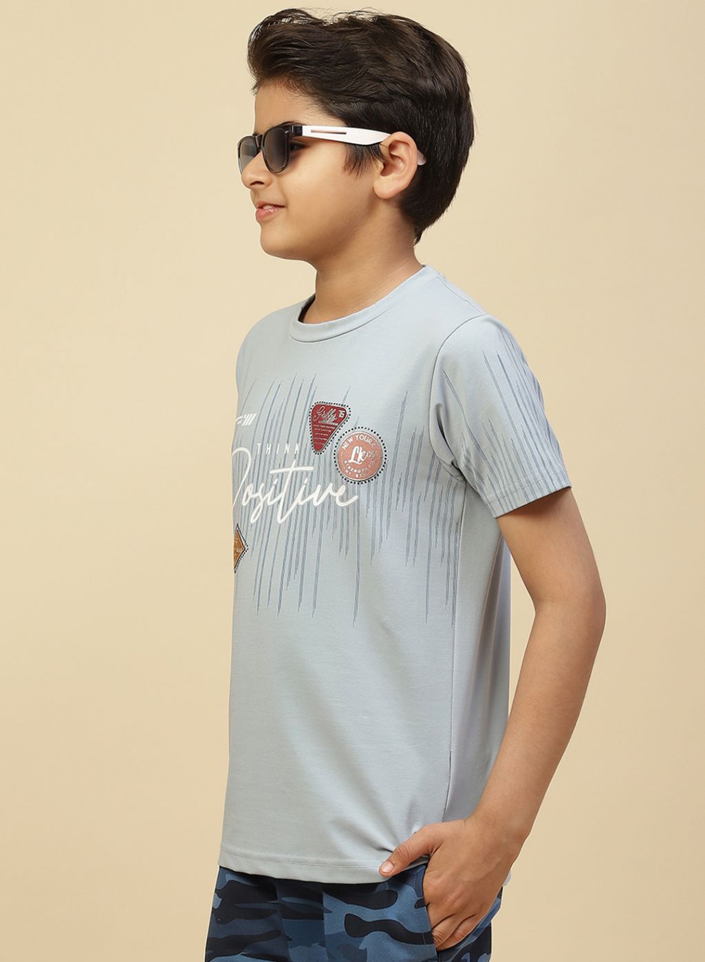 Boys Blue Printed T-Shirt