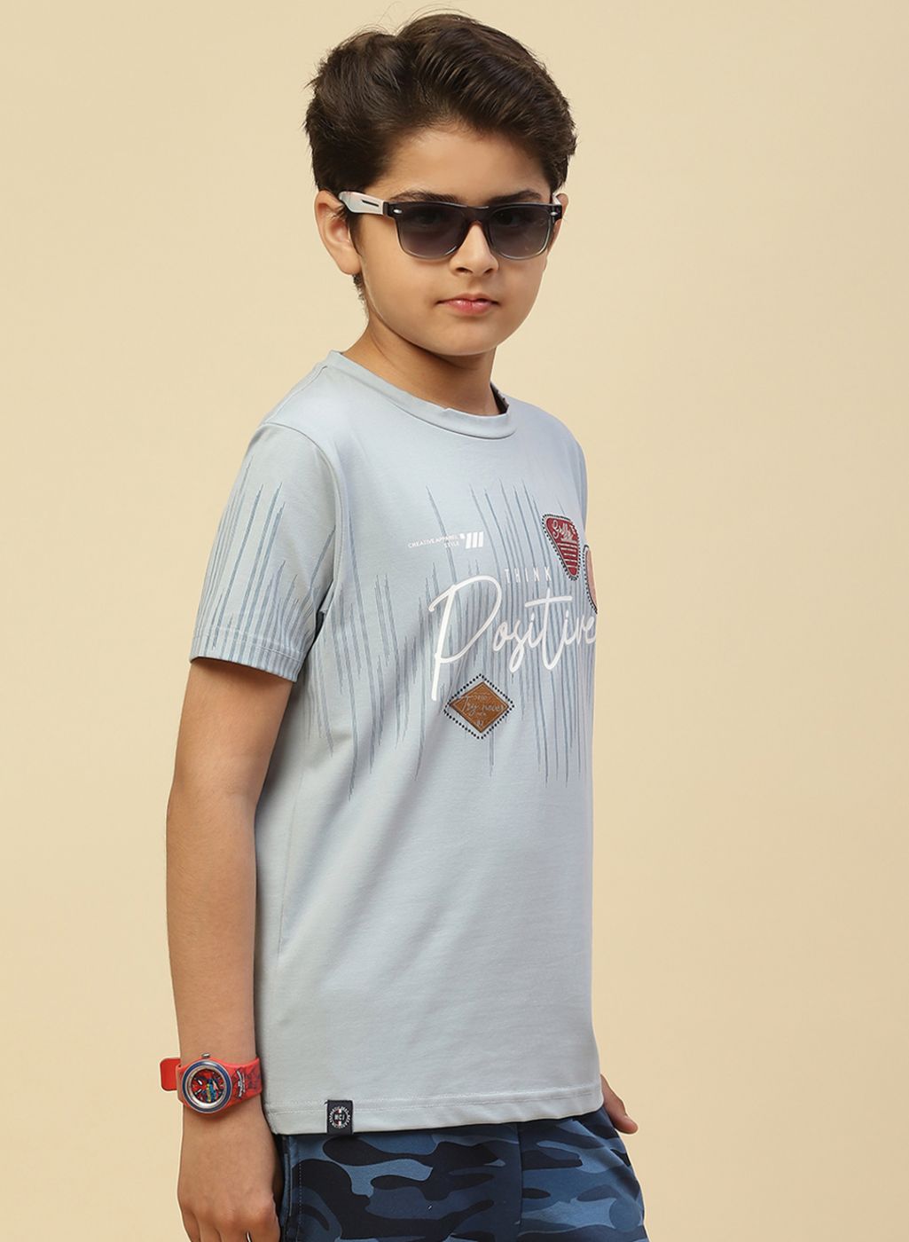 Boys Blue Printed T-Shirt