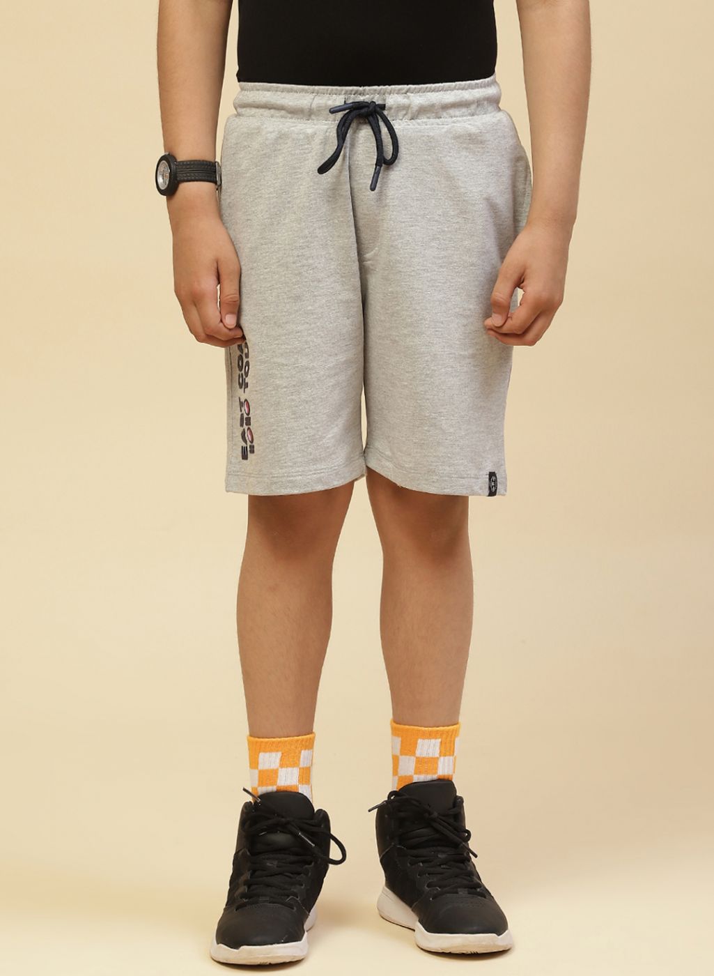 Boys Grey Printed T-Shirt