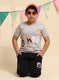 Boys Grey Printed T-Shirt