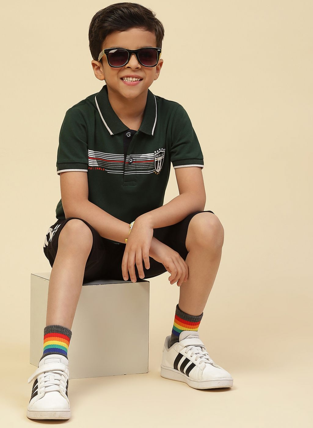 Boys Green Printed T-Shirt