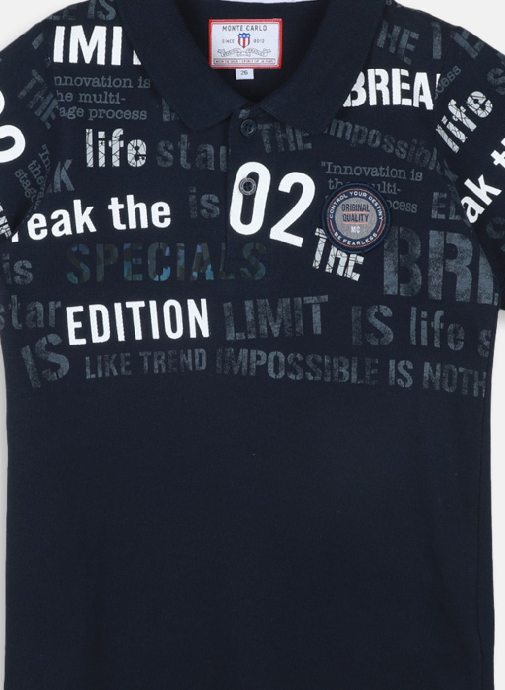 Boys Navy Blue Printed T-Shirt