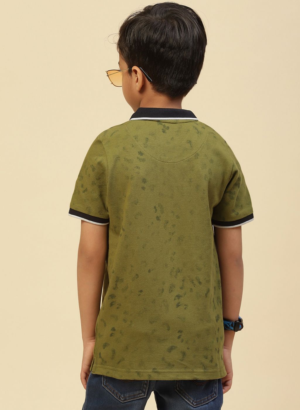 Boys Green Printed T-Shirt