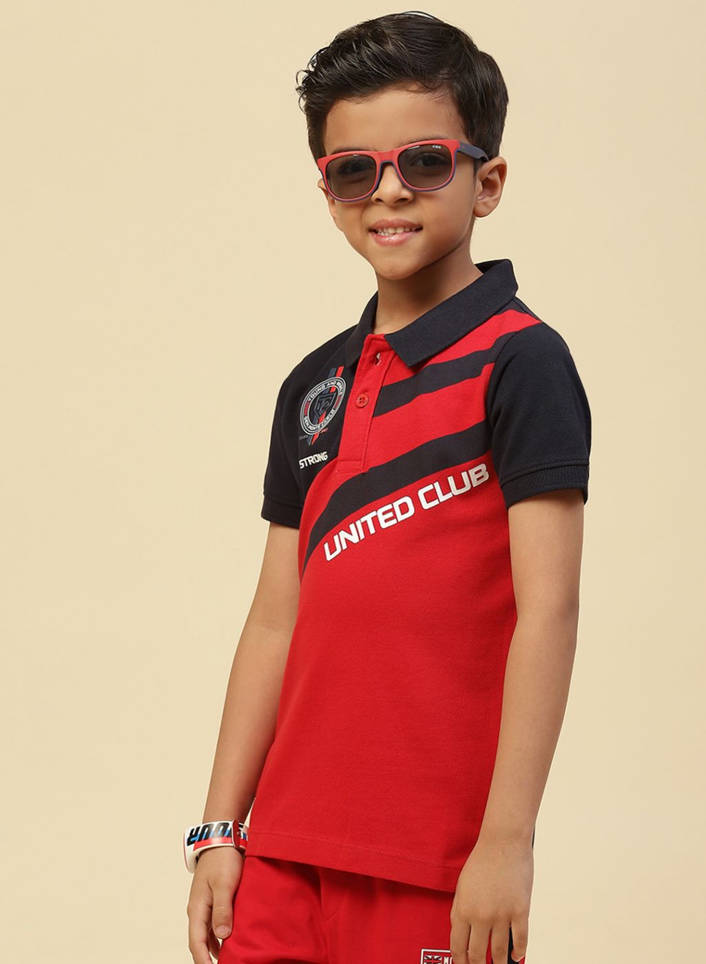 Boys Red Printed T-Shirt