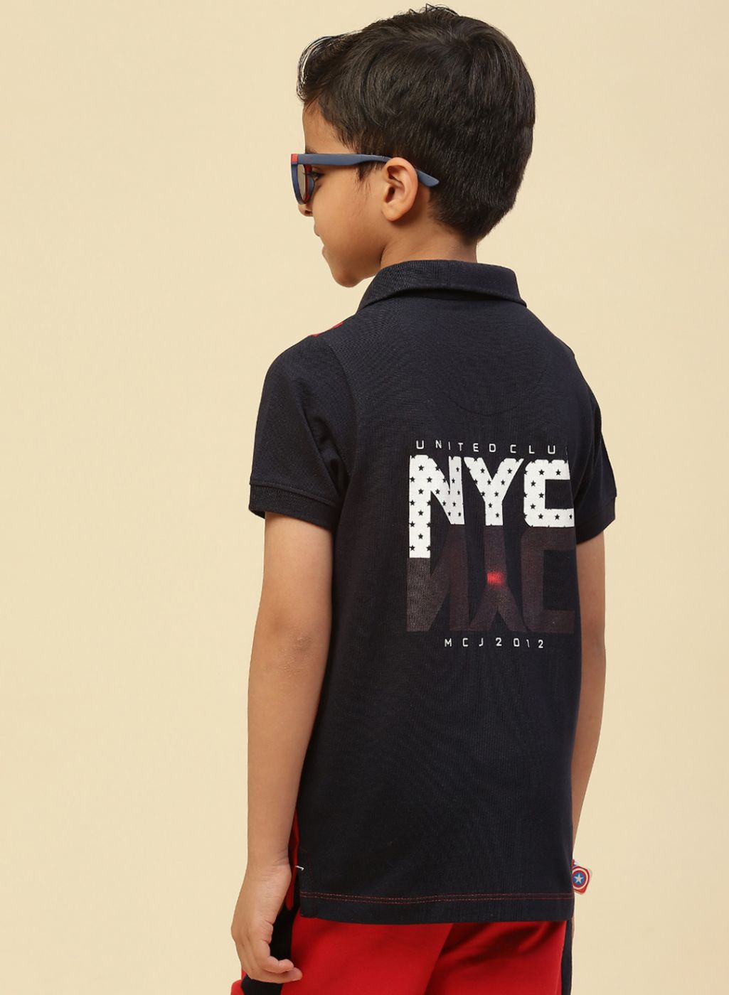 Boys Red Printed T-Shirt