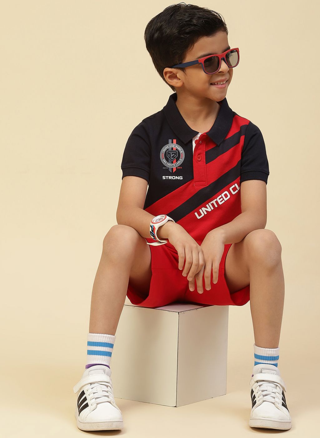 Boys Red Printed T-Shirt