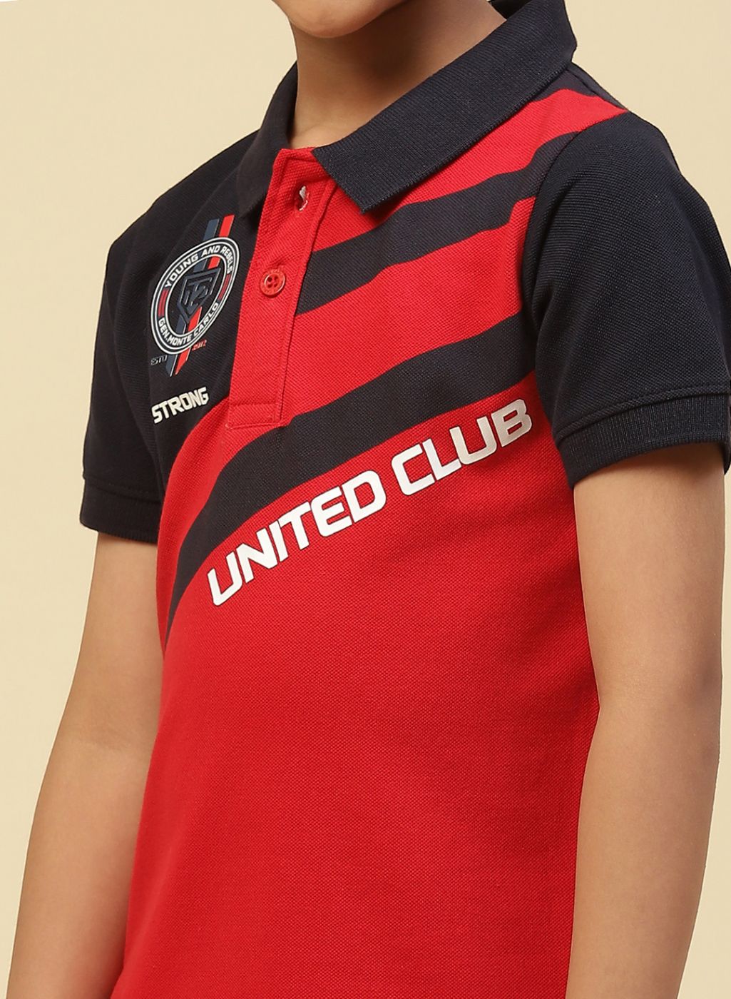 Boys Red Printed T-Shirt