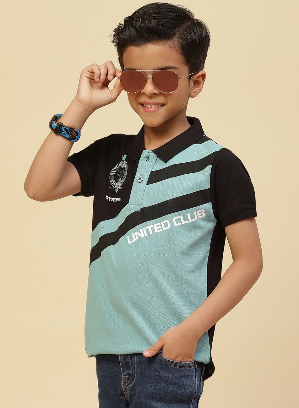 Boys Green Printed T-Shirt