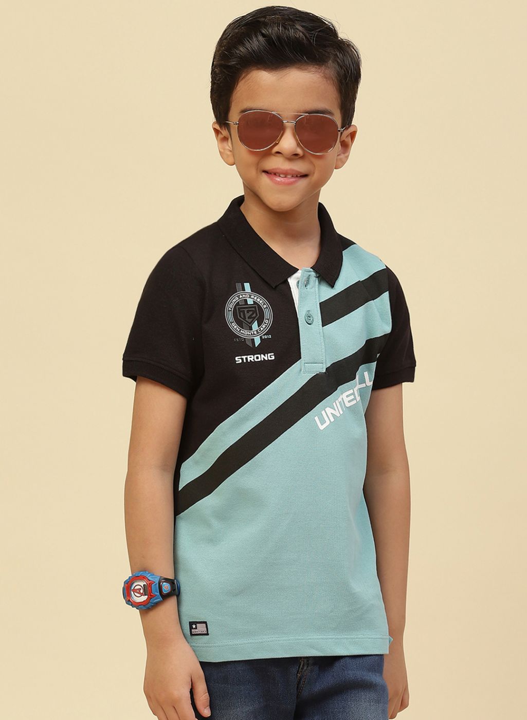 Boys Green Printed T-Shirt