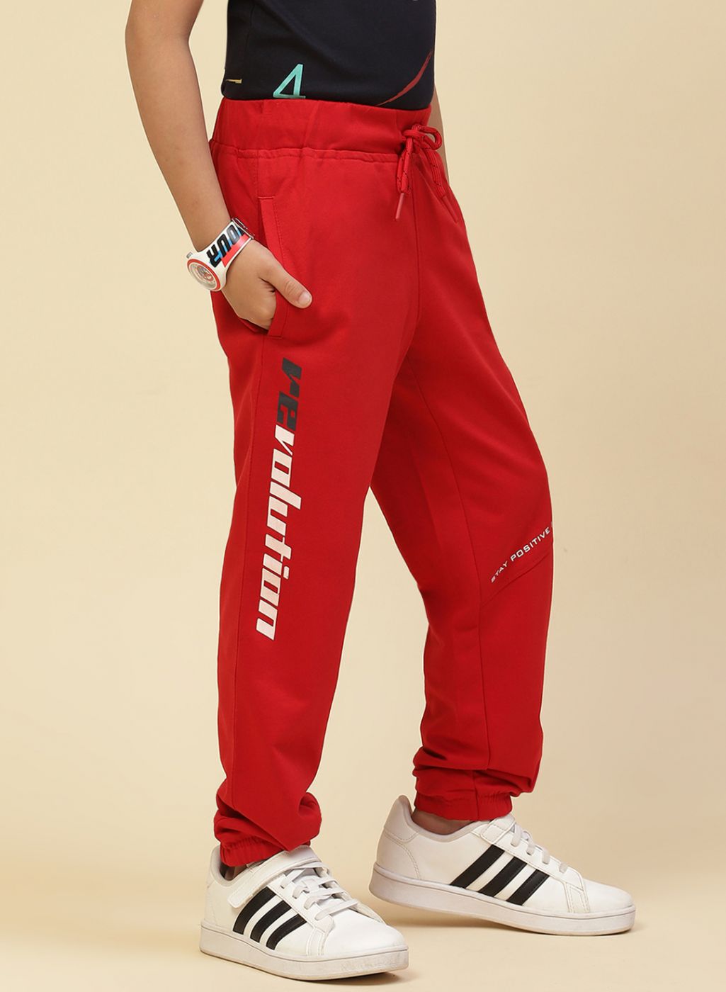 Boys Red Regular Fit Lower