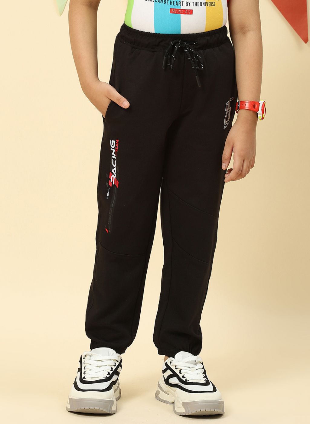 Boys Black Regular Fit Lower