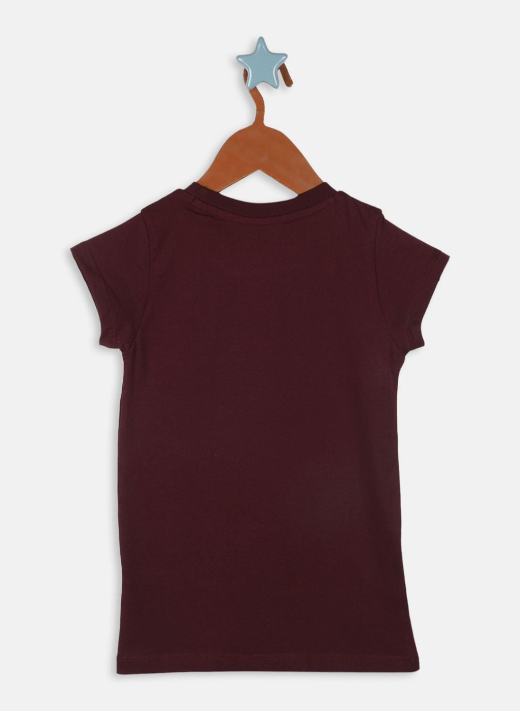 Girls Maroon Printed Top