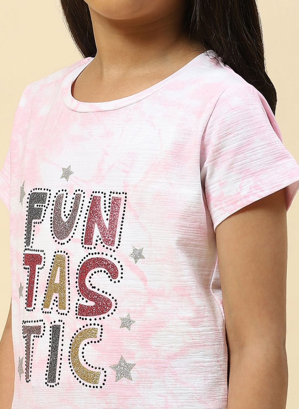 Girls Pink Printed Top