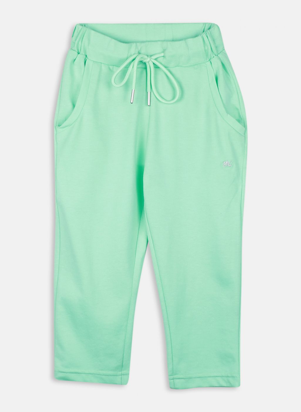 Girls Green Solid Capri