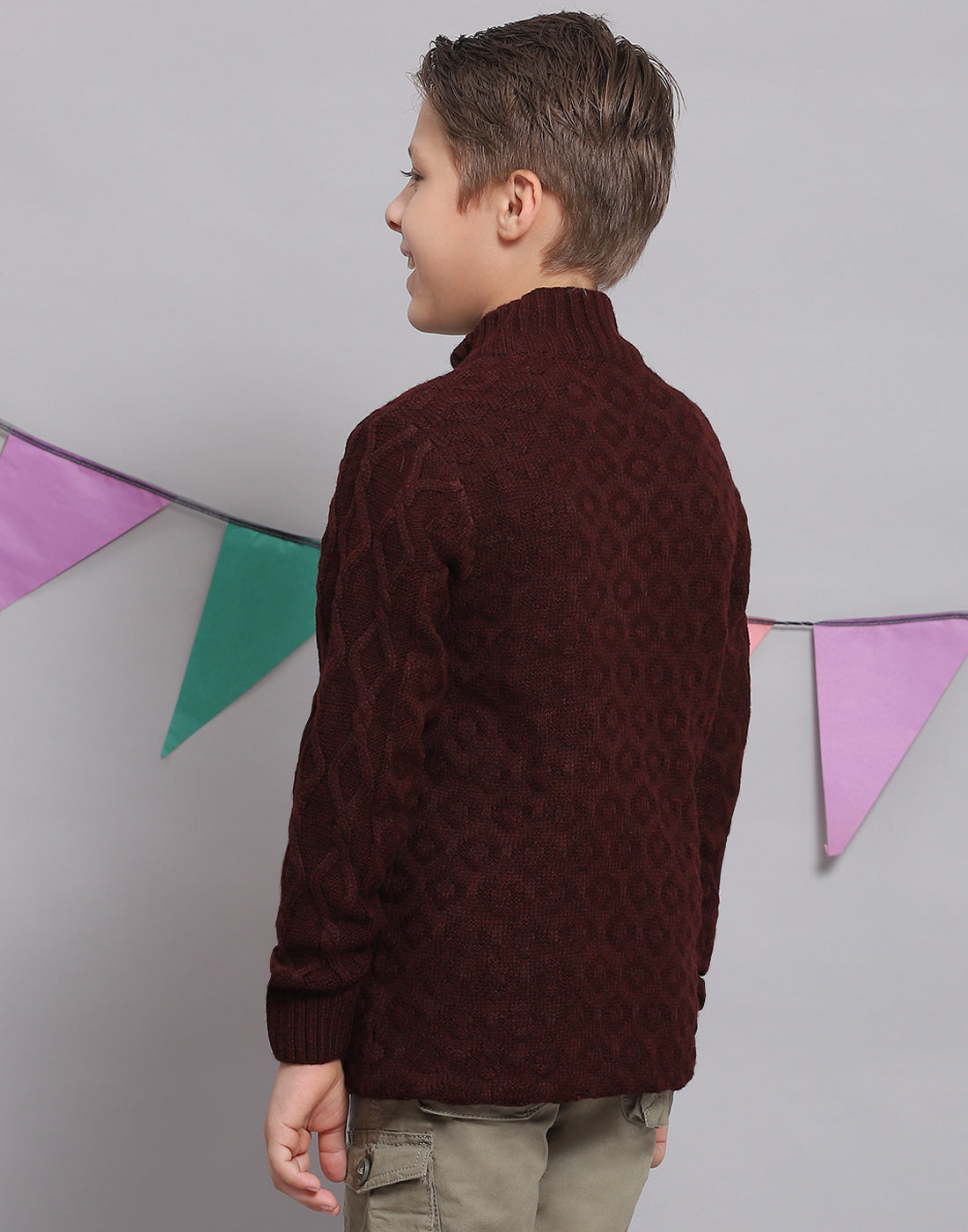 Boys 2024 burgundy cardigan