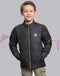 Boys Black Solid Stand Collar Full Sleeve Boys Jacket