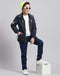 Boys Navy Blue Printed Collar Full Sleeve Boys Jacket