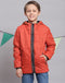 Boys Rust Solid Hooded Full Sleeve Boys Jacket