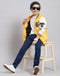 Boys Yellow Solid Stand Collar Full Sleeve Boys Jacket