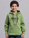 Boys Green Printed Round Neck Full Sleeve Sweatshirt