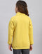 Girls Yellow Printed Stand Collar Full Sleeve Sweatshirt