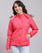 Girls Pink Solid Hooded Full Sleeve Girls Jacket