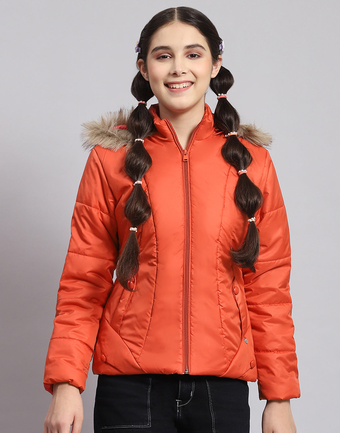 Buy White Snow Girls Hooded Padded Jacket - Jackets for Girls 24431530 |  Myntra