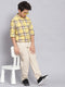 Boys Yellow Check Spread Collar Full Sleeve Shirts