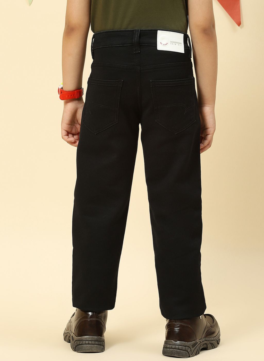 Boys Black Regular Fit Denim