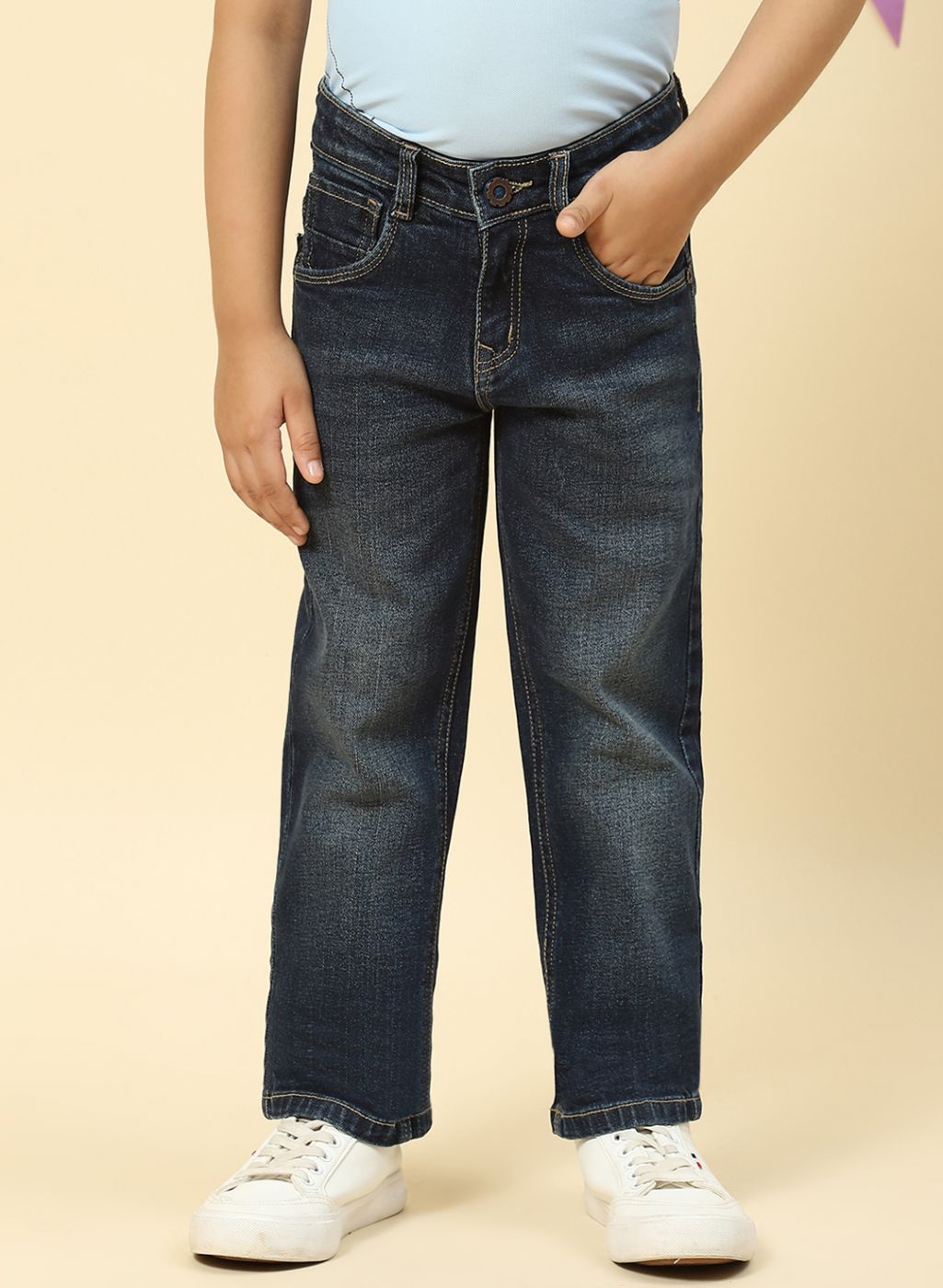 Boys NAvy Blue Regular Fit Denim