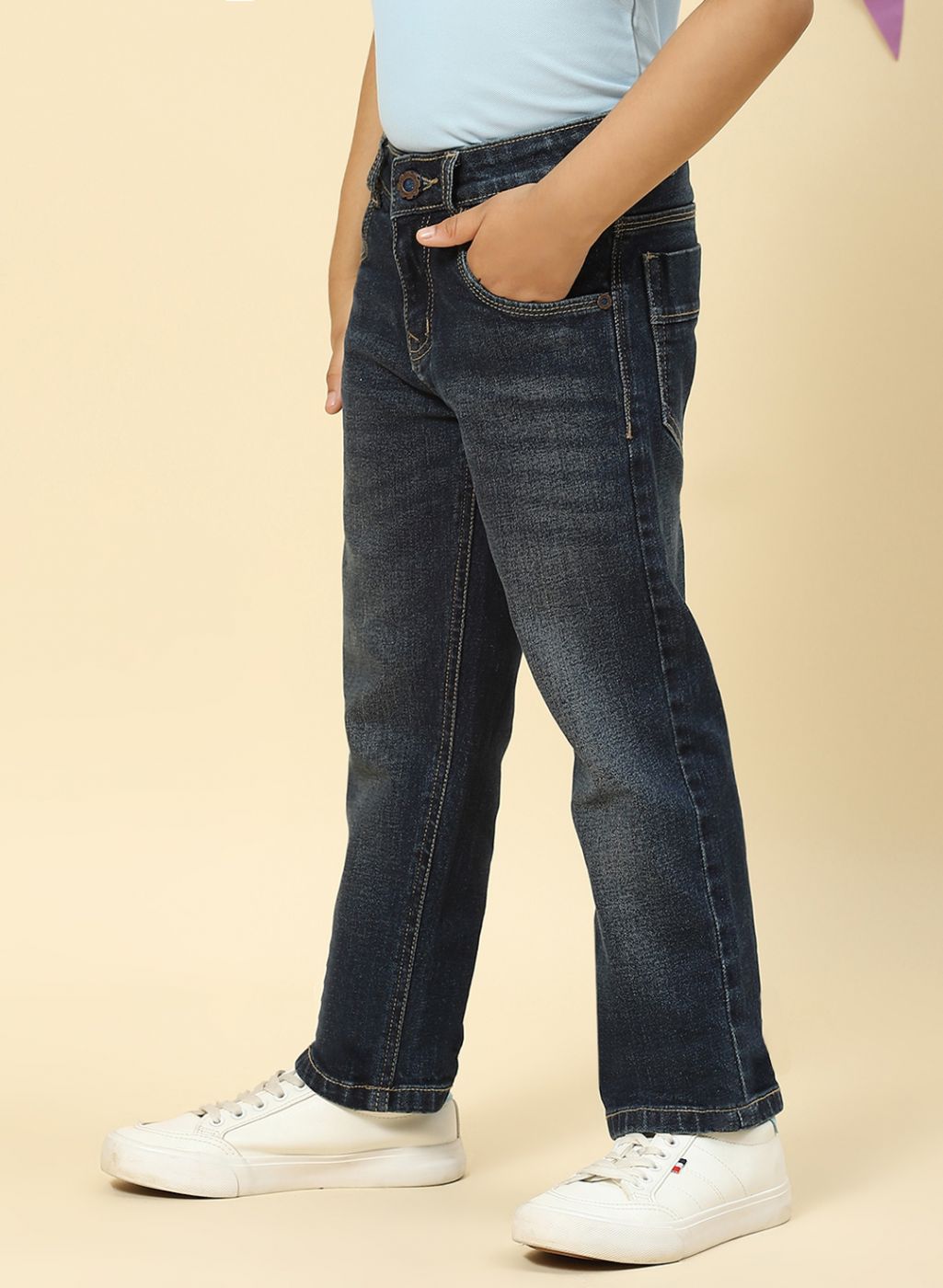 Boys NAvy Blue Regular Fit Denim