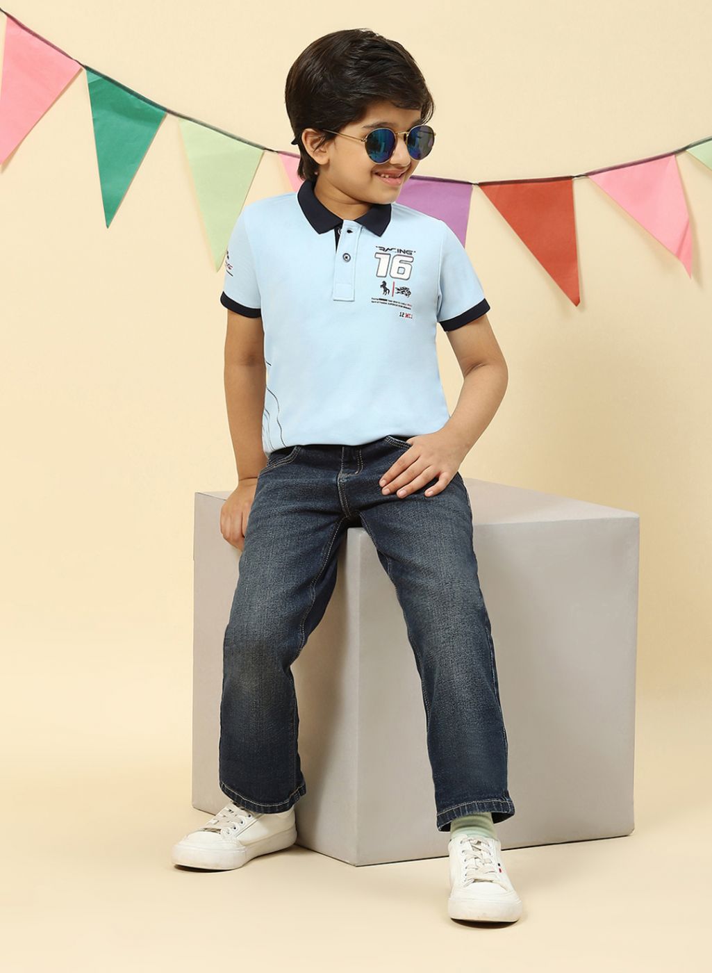 Boys NAvy Blue Regular Fit Denim