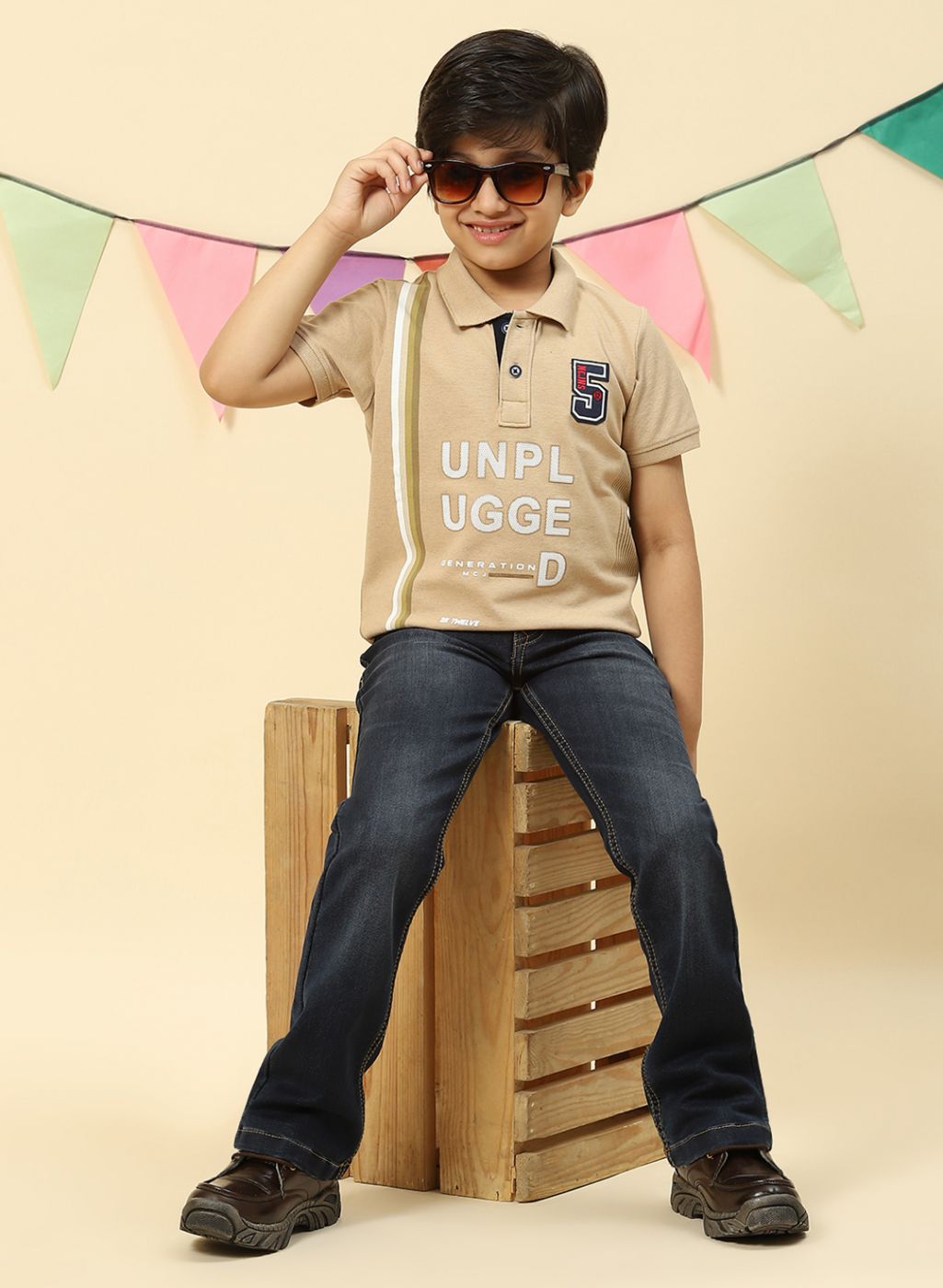 Boys Grey Regular Fit Denim