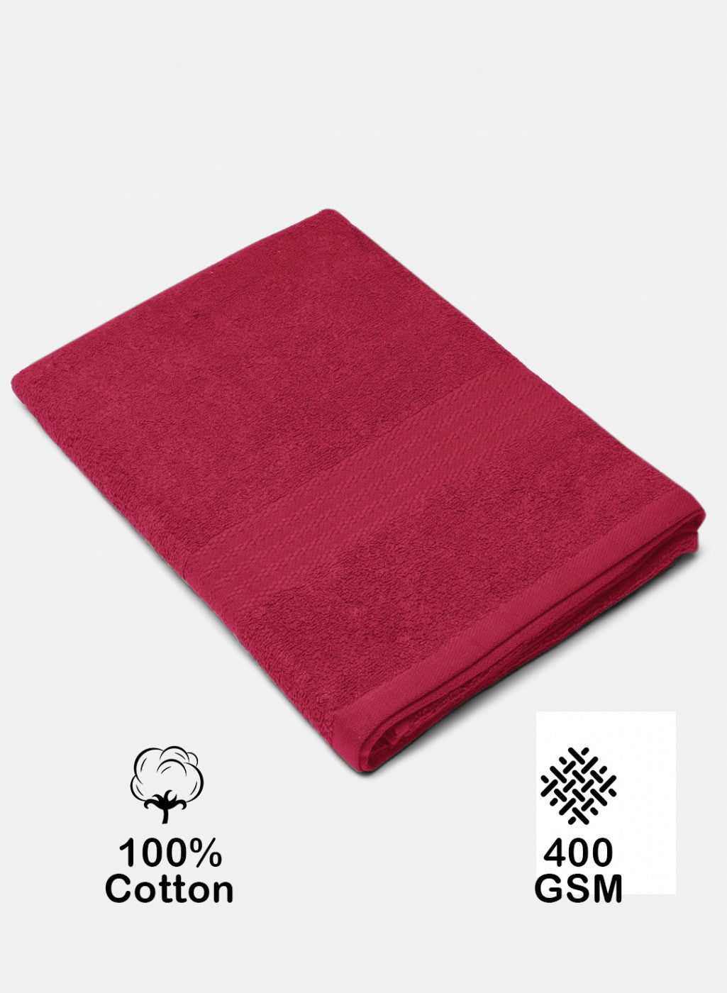 Red Cotton 400 GSM Bath Towel