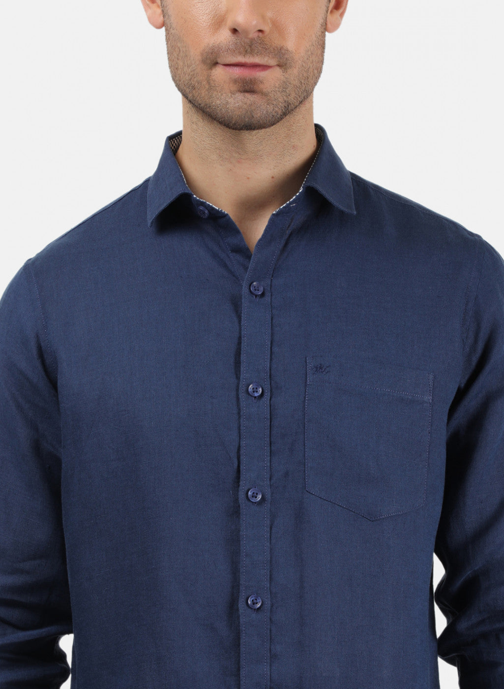 Men NAvy Blue Solid Shirt