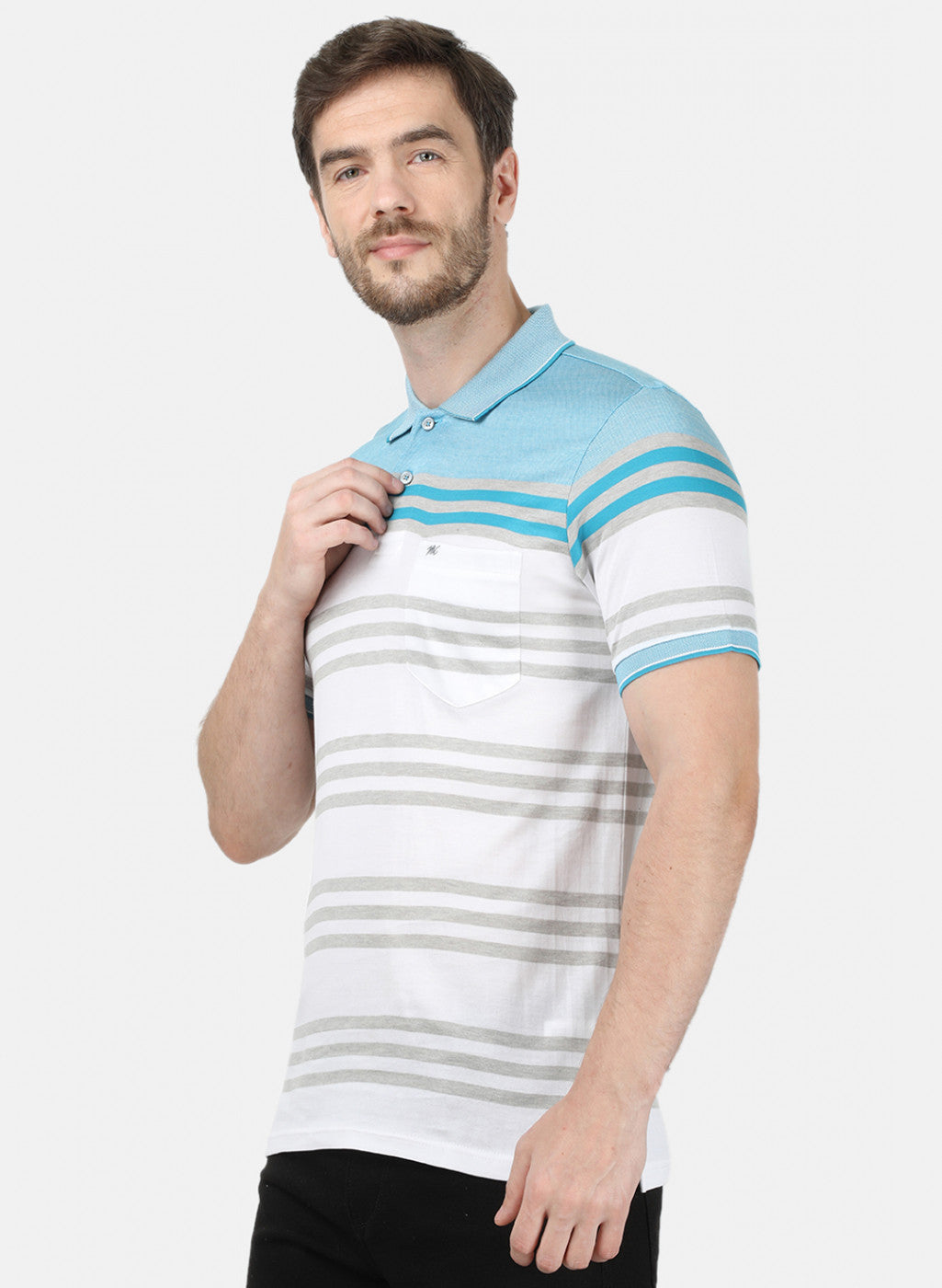 Mens Blue & White Stripe T-Shirt