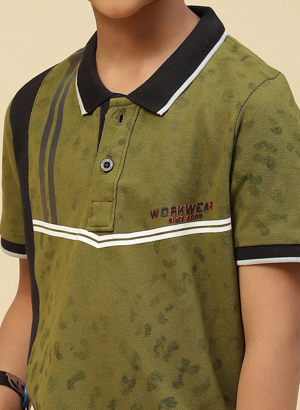 Boys Green Printed T-Shirt