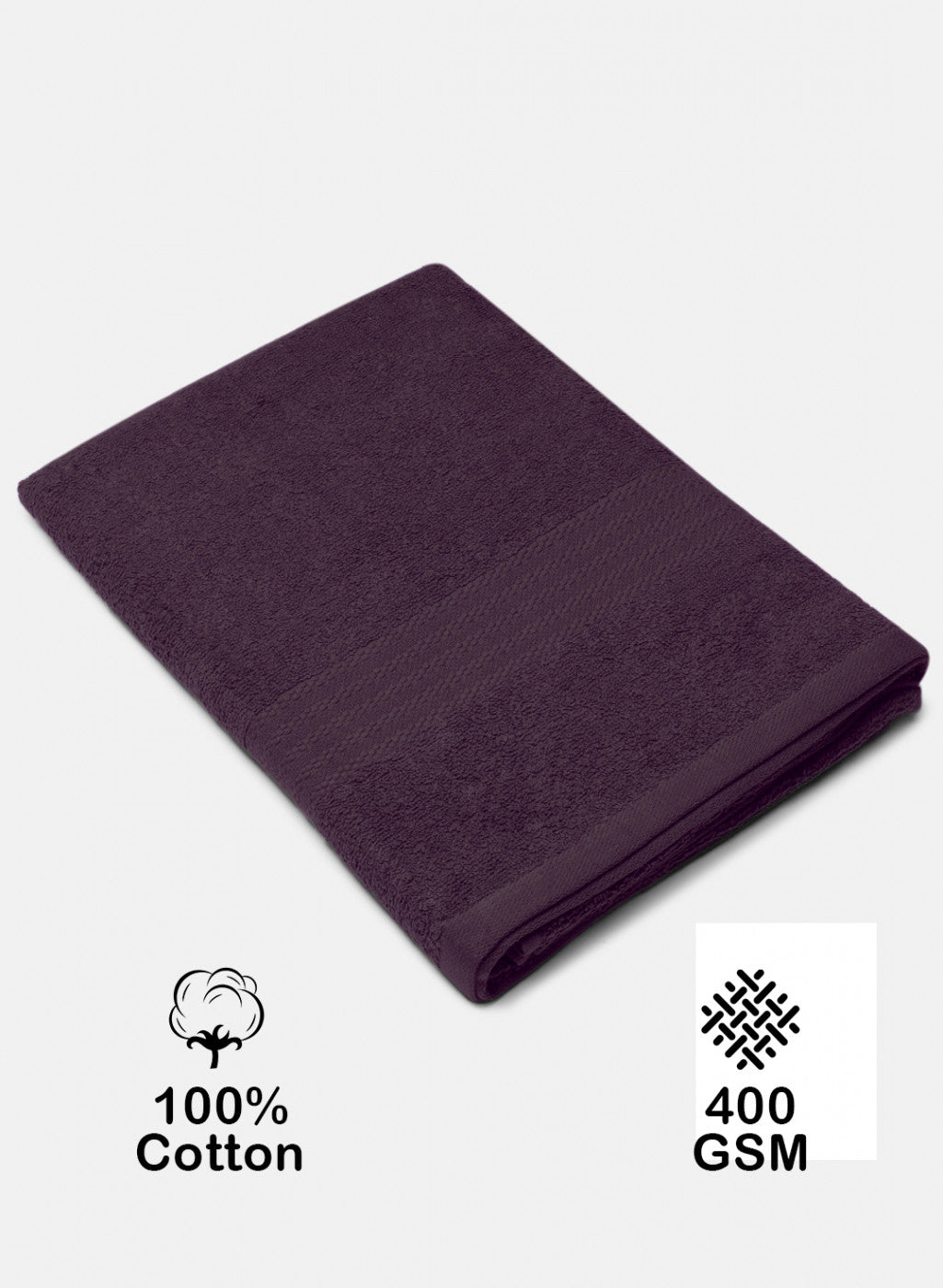 Purple Cotton 400 GSM Bath Towel