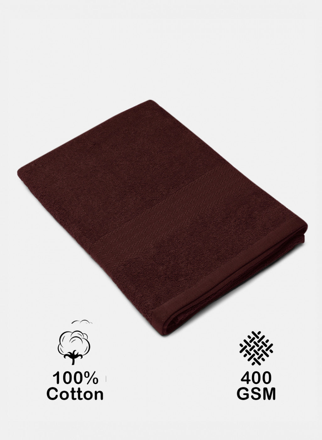 Brown Cotton 400 GSM Bath Towel