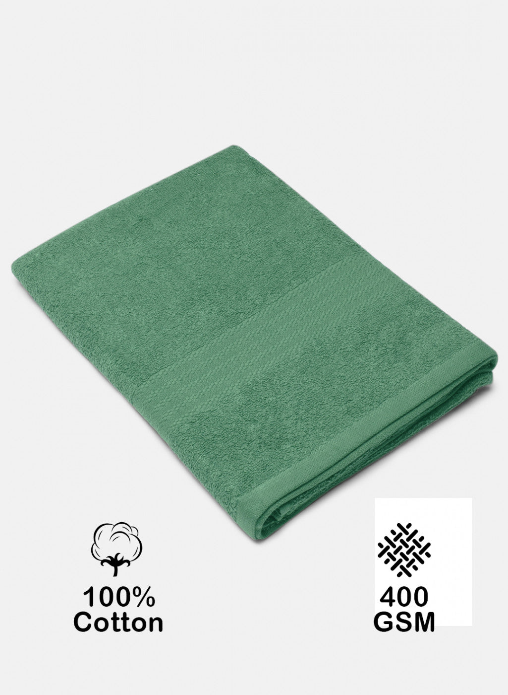 Green Cotton 400 GSM Bath Towel